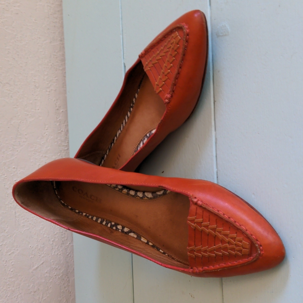 Coach Oakland Braided Leather Loafer Flats